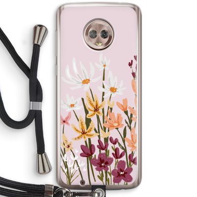 Painted wildflowers: Motorola Moto G6 Transparant Hoesje met koord