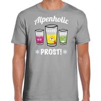 Apres ski t-shirt voor heren - Alpenholic - grijs - wintersport - prost/proost - skien/snowboarden Apres ski t-shirt voor heren - Alpenholic - grijs - wintersport - prost/proost - skien/snowboarden