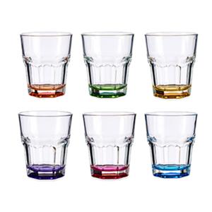 Waterglazen/drinkglazen - 18x - kleurenmix - 285ml - 9 x 9,5 cm