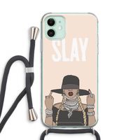 Slay All Day: iPhone 11 Transparant Hoesje met koord