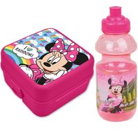 Disney Minnie Mouse lunchbox set voor kinderen - 2-delig - roze - kunststof - thumbnail