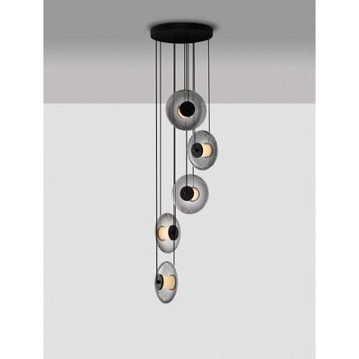 Lyora Unieke hanglampBallet zwart 5-lichts rond - 9416947