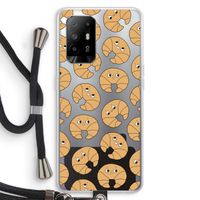Croissant: Oppo A94 5G Transparant Hoesje met koord Croissant: Oppo A94 5G Transparant Hoesje met koord