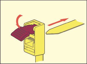 HellermannTyton 115-00001 SPEEDYTIE-PA66-YE-V1 Kabelbinder 750 mm 13 mm Geel, Rood Hersluitbaar, Met terughaaloog, Met snelsluiting 5 stuk(s)