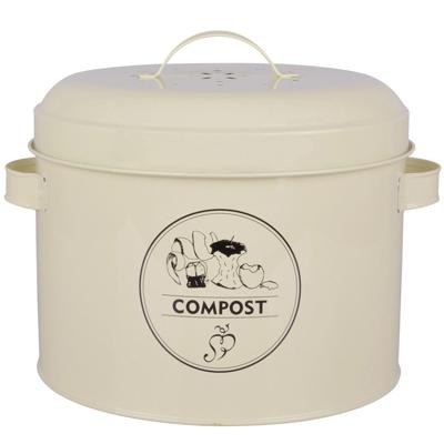 Compostbak - creme wit - met deksel - 632 ml - composter - Compostbakken