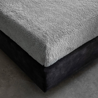 Hoeslaken - Teddy - 140x200cm - Lichtgrijs - Fresh And Co - Dekbed-Discounter.nl