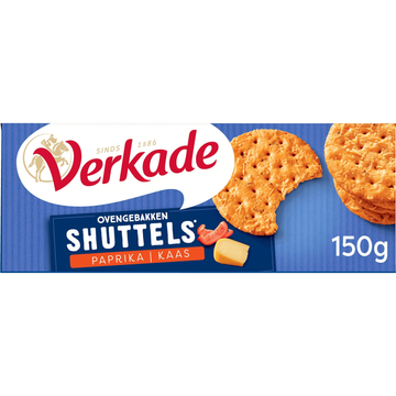 Verkade Ovengebakken Shuttels Paprika & Kaas 150 g bij Jumbo