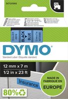 Dymo D1 tape 12 mm, zwart op blauw Dymo D1 tape 12 mm, zwart op blauw