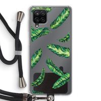Lange bladeren: Samsung Galaxy A12 Transparant Hoesje met koord