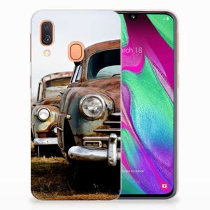 Samsung Galaxy A40 Siliconen Hoesje met foto Vintage Auto