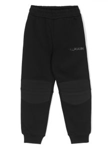 Balmain Kids pantalon en coton à logo imprimé - Noir