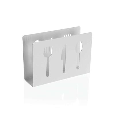 Servethouder Versa Wit Metaal Keramisch Staal Ijzer 4,5 x 10 x 15 cm Bestekken
