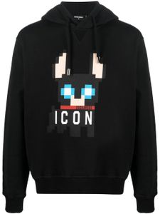 DSQUARED2 hoodie en coton à imprimé Icon - Noir