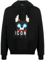 DSQUARED2 hoodie en coton à imprimé Icon - Noir