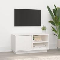 Tv-meubel 80x35x40,5 cm massief grenenhout wit