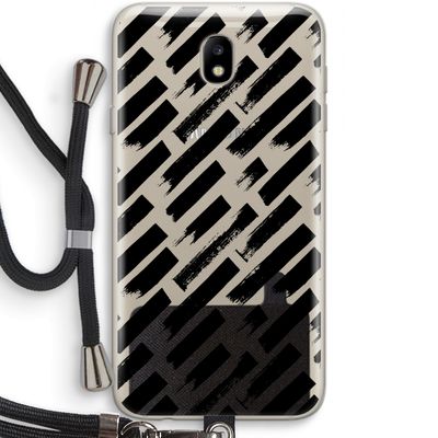 Zwarte vegen: Samsung Galaxy J7 (2017) Transparant Hoesje met koord