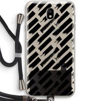 Zwarte vegen: Samsung Galaxy J7 (2017) Transparant Hoesje met koord