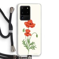 Red poppy: Samsung Galaxy S20 Ultra Transparant Hoesje met koord