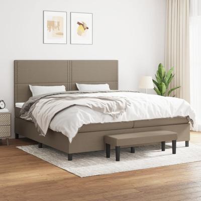 Boxspring met matras stof taupe 200x200 cm