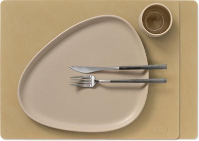 LIND DNA Placemats Nupo - Leer - Khaki - 45 x 35 cm - 2 Stuks