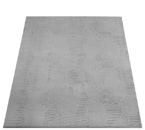 Karpet24 Stilo modern pluizig laagpolig tapijt, antislip onderkant, heerlijk zacht, 3d look, Grijs-80 x 300 cm