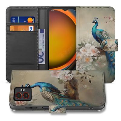 Vintage Pauwen Design Samsung Galaxy Xcover 7 Pro | Bookcase Hoesje Met Pasjes