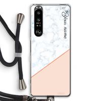Marmer in stijl: Sony Xperia 1 III Transparant Hoesje met koord