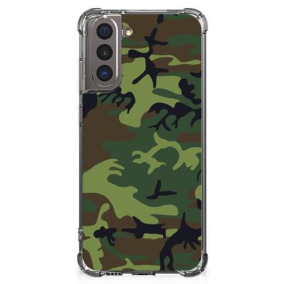 Samsung Galaxy S21 Doorzichtige Silicone Hoesje Army Dark Samsung Galaxy S21 Doorzichtige Silicone Hoesje Army Dark
