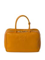 Miu Miu sac à main en cuir à logo embossé - Jaune