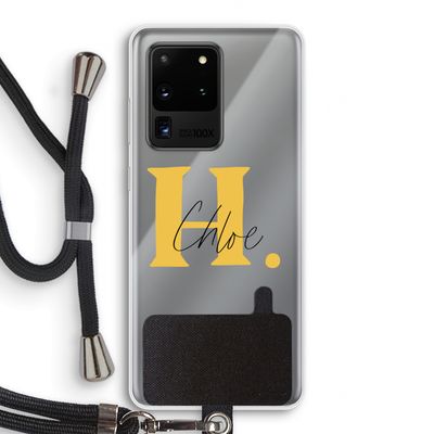 Amber Script: Samsung Galaxy S20 Ultra Transparant Hoesje met koord