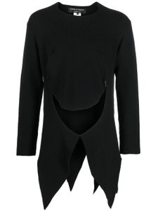 Comme des Garçons Homme Plus pull asymétrique à découpes - Noir