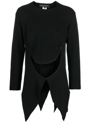 Comme des Garçons Homme Plus pull asymétrique à découpes - Noir