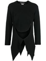Comme des Garçons Homme Plus pull asymétrique à découpes - Noir