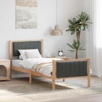 Bedframe Bruin en donkergrijs 75 x 190 cm Massief grenenhout