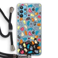 Kleurrijke katten: Samsung Galaxy A32 4G Transparant Hoesje met koord