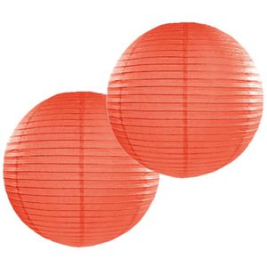 8x stuks luxe bol vorm party lampion oranje dia 50 cm