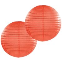 8x stuks luxe bol vorm party lampion oranje dia 50 cm - thumbnail