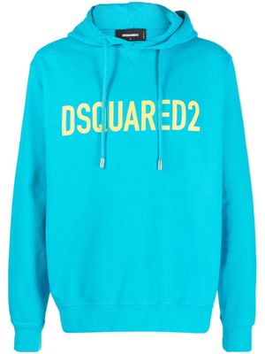 DSQUARED2 hoodie en coton à logo imprimé - Bleu