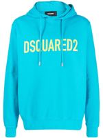 DSQUARED2 hoodie en coton à logo imprimé - Bleu