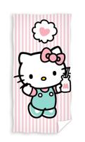 Hello Kitty handdoek roze/wit 70 x 140 cm