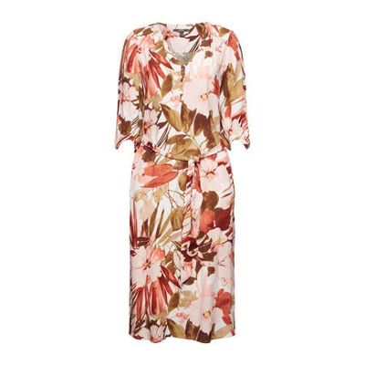 ESPRIT Women Collection jurk met all over print en ceintuur roze