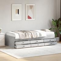 Slaapbank met lades zonder matras 100x200 cm betongrijs