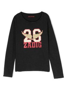 Zadig & Voltaire Kids t-shirt à logo imprimé - Noir