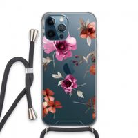 Geschilderde bloemen: iPhone 13 Pro Max Transparant Hoesje met koord