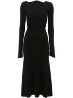 Victoria Beckham robe en maille nervurée à manches longues - Noir - thumbnail