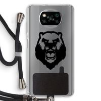 Angry Bear (black): Xiaomi Poco X3 Pro Transparant Hoesje met koord