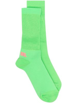 ERL chaussettes à logo imprimé - Vert