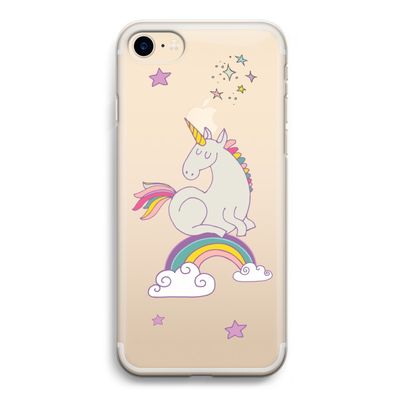 Regenboog eenhoorn: iPhone 7 Transparant Hoesje