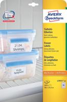 Avery diepvriesetiketten Ft 38,1 x 21,2 mm (b x h), wit, doos van 1625 etiketten Avery diepvriesetiketten Ft 38,1 x 21,2 mm (b x h), wit, doos van 1625 etiketten