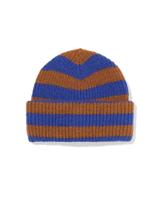 051 Kinder Beanie Strepen Bruin (bruin)